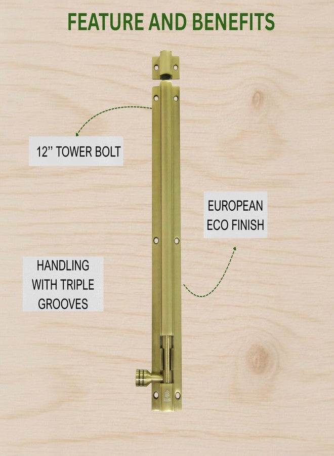 Atom 12 inch Aluminium Tower Bolt | Antique Finish | Home and Offices Doors and Windows Tower Bolt, TB001, Pack of 2 - Image 5